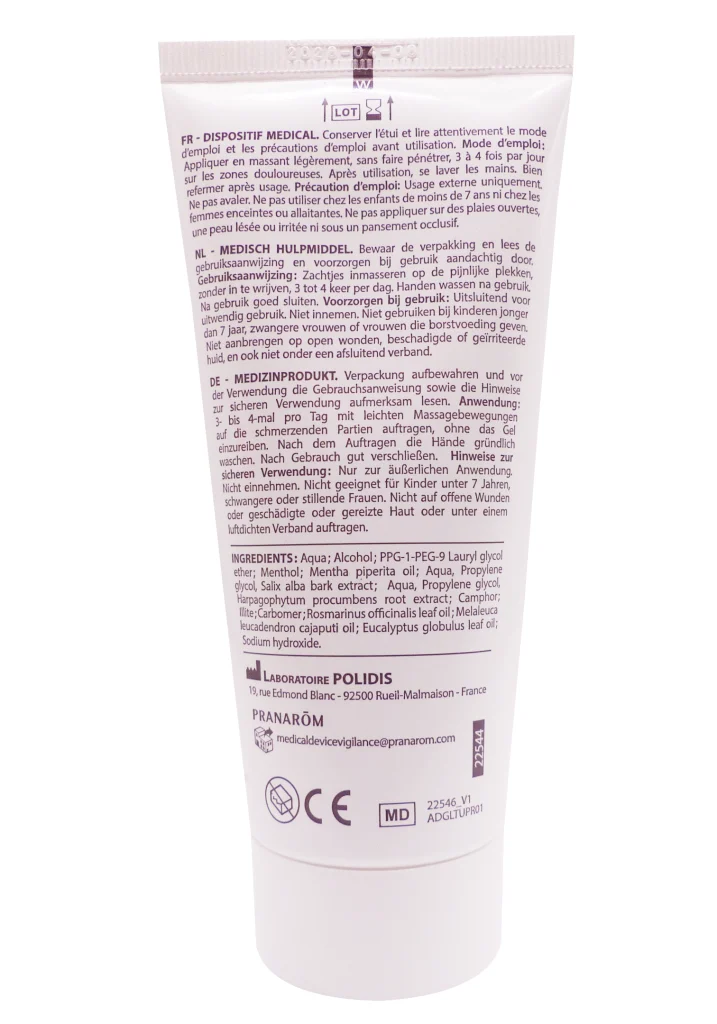 PRANAROM AROMALGIC GEL ANTIDOULEUR 100ML 4 dispositif medical dos