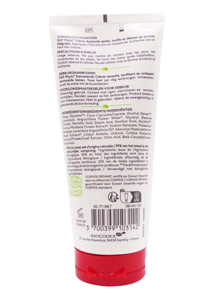 RAP PHYTO CREME APAISANTE JAMBES LEGERES 100 ML 3 dos 1 1