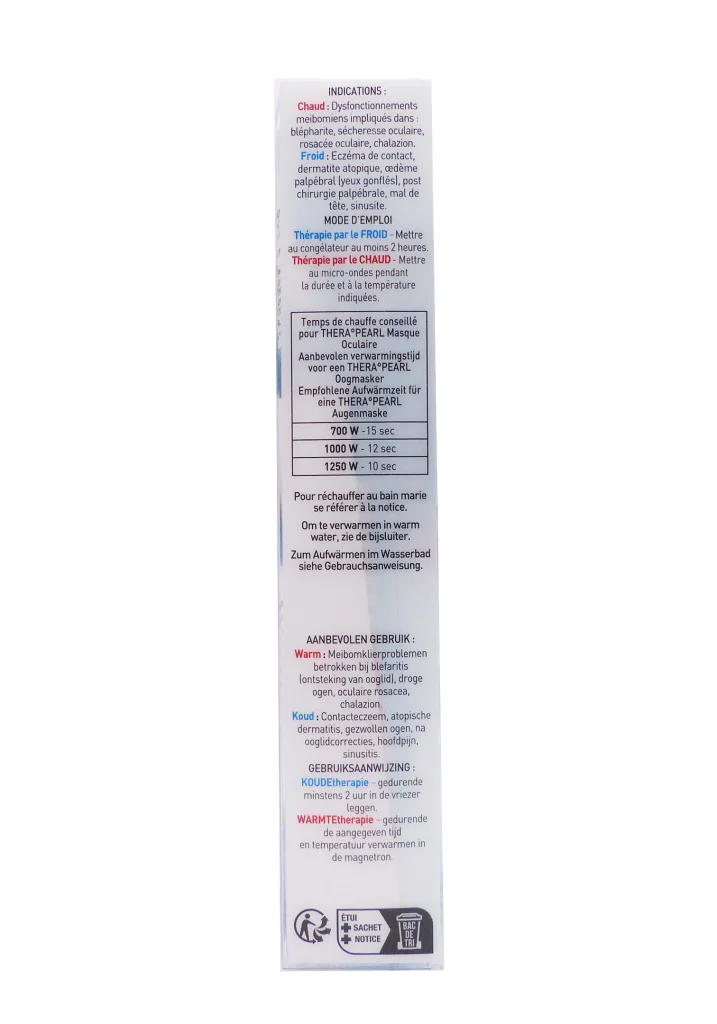 THERAPEARL 1 MASQUE OCULAIRE 22,9 CM X 7 CM 3 dos 1 2