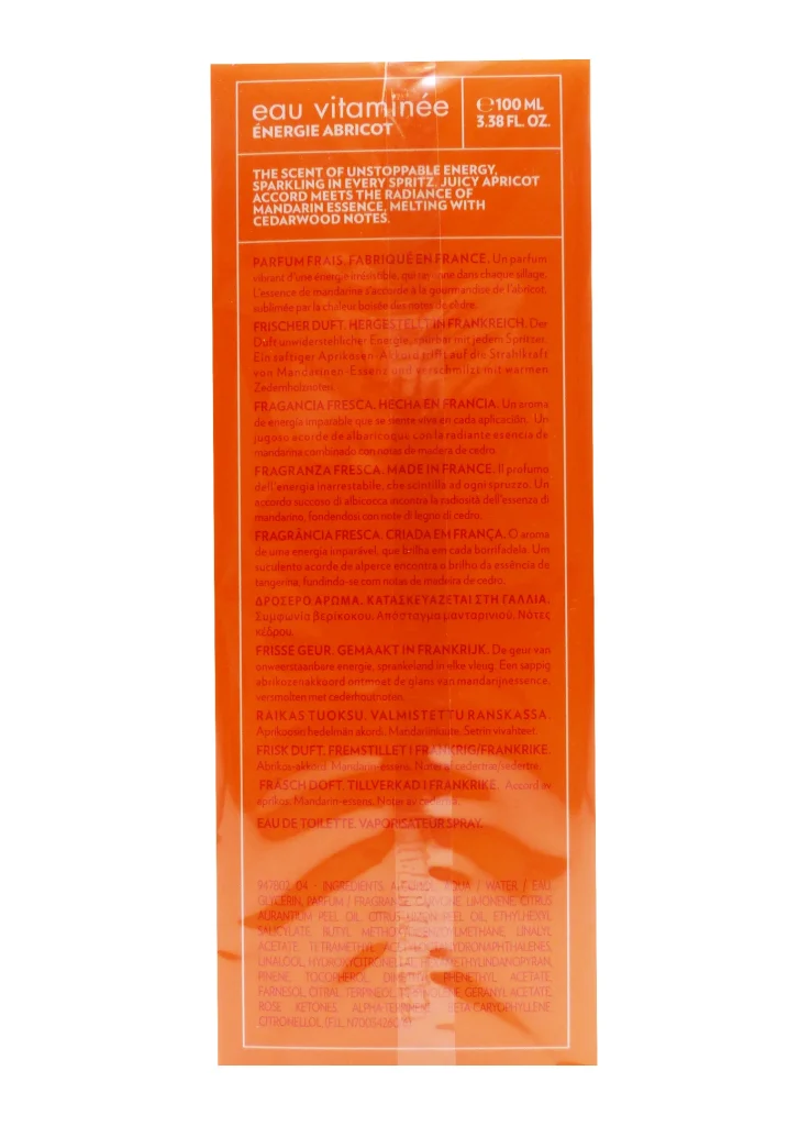BIOTHERM EAU VITAMINEE ENERGIE ABRICOT VAPORISATEUR 100ML 3 dos biotherm
