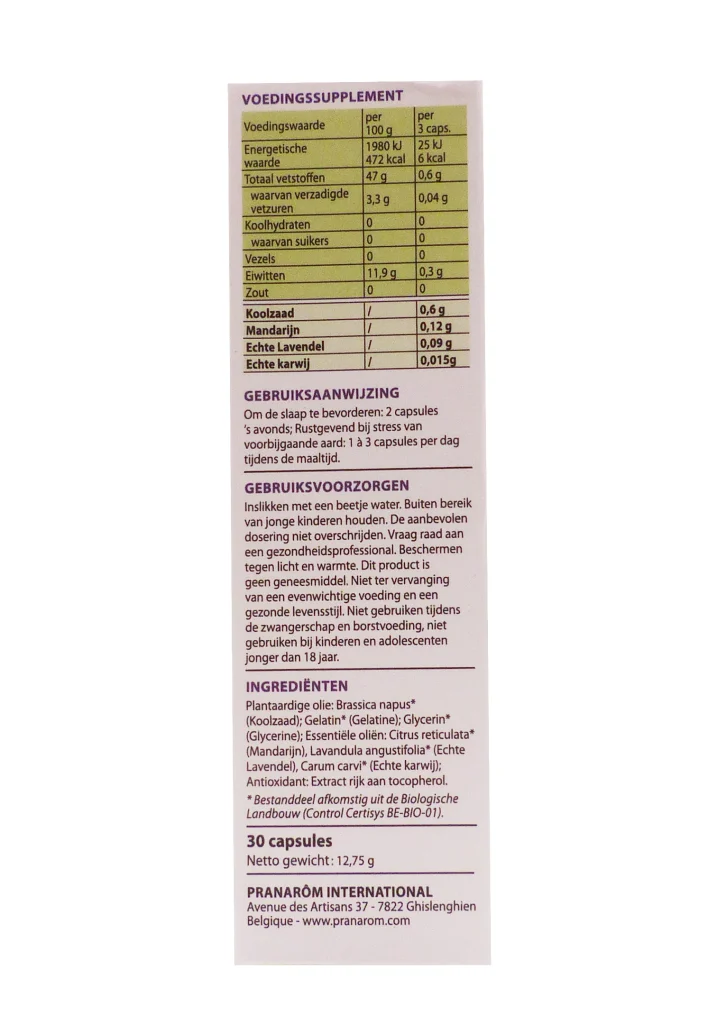 PRANAROM BIO OLEOCAPS 7 DETENTE 30 CAPSULES 3 dos capsules