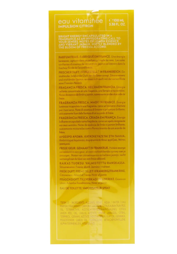 BIOTHERM EAU VITAMINEE CITRON VAPORISATEUR 100ML 3 dos eau citron