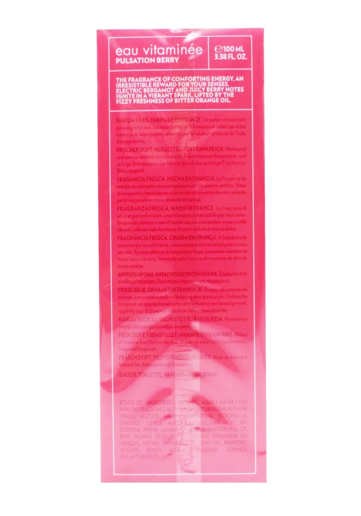 BIOTHERM EAU VITAMINEE BERRY VAPORISATEUR 100 ML 3 dos eau vitamine