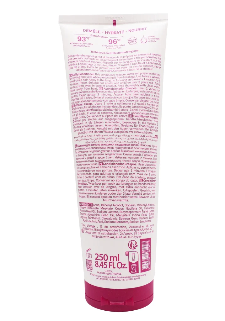 LUXEOL APRES-SHAMPOOING FRISES CREPUS 250 ML 3 dos luxeol