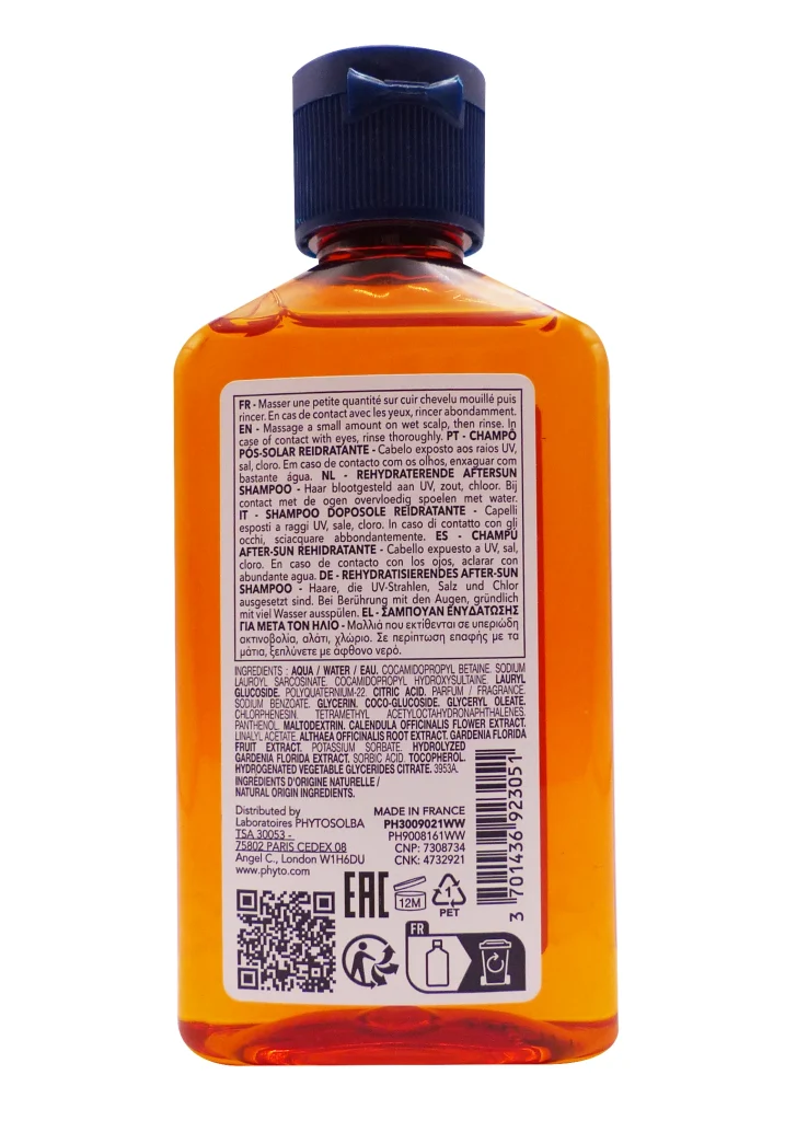 PHYTOPLAGE SHAMPOOING APRES-SOLEIL REHYDRATANT 100ML 3 dos phyto plage