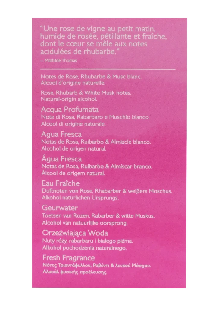 CAUDALIE EAU FRAICHE ROSE DE VIGNE 50ML 3 dos rose de vigne