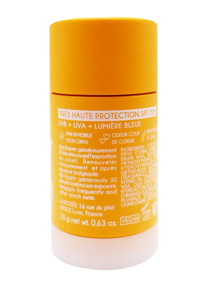 LA ROSEE STICK SOLAIRE HUILE D'ABRICOT BIO SPF 50+, 15ML 3 dos stick