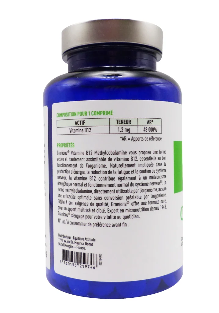 GRANIONS VITAMINE B12, 180 COMPRIMES 3 dos vitamine b12