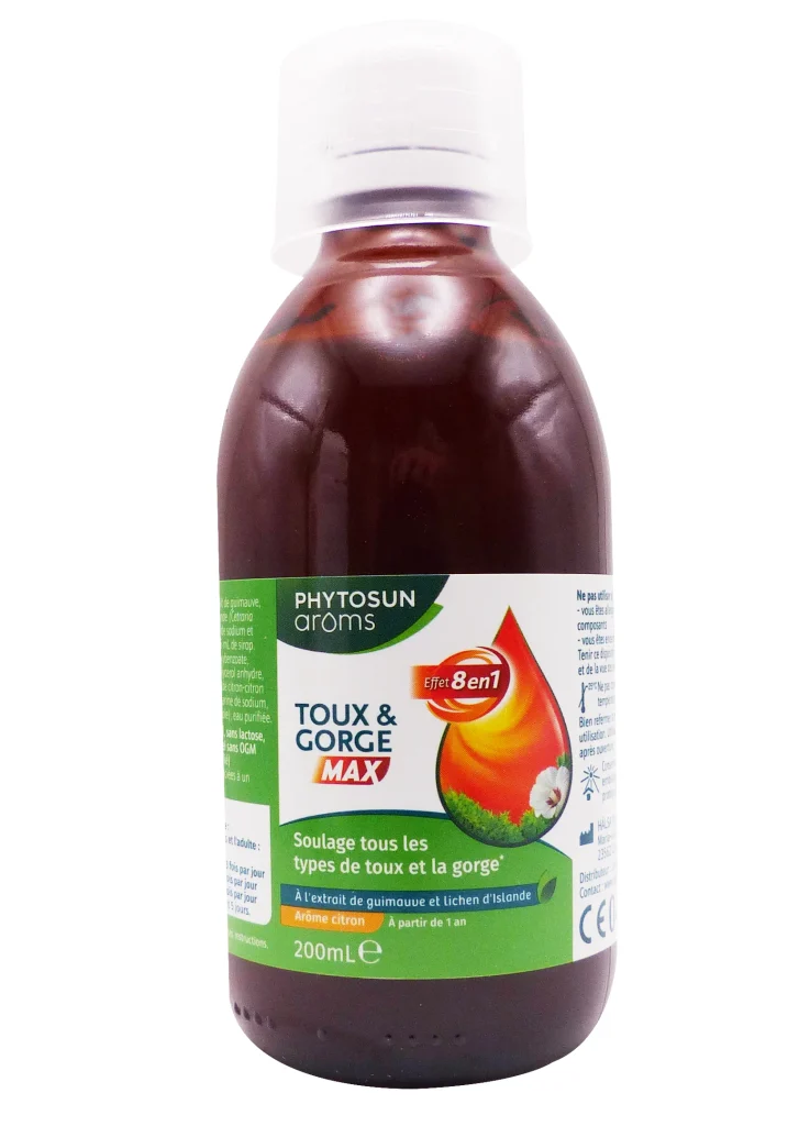 PHYTOSUN AROMS SIROP TOUX MAX 200ML 4 flacon phytosun aroms toux et gorge max