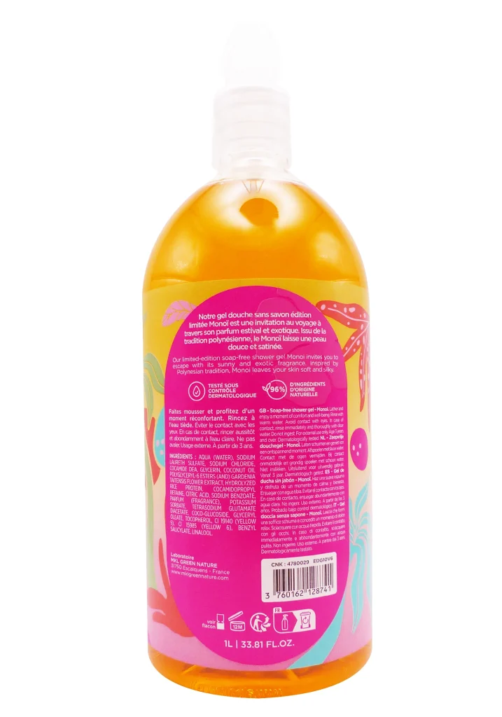 MKL GEL DOUCHE SANS SAVON MONOÏ 1L 3 geldouche