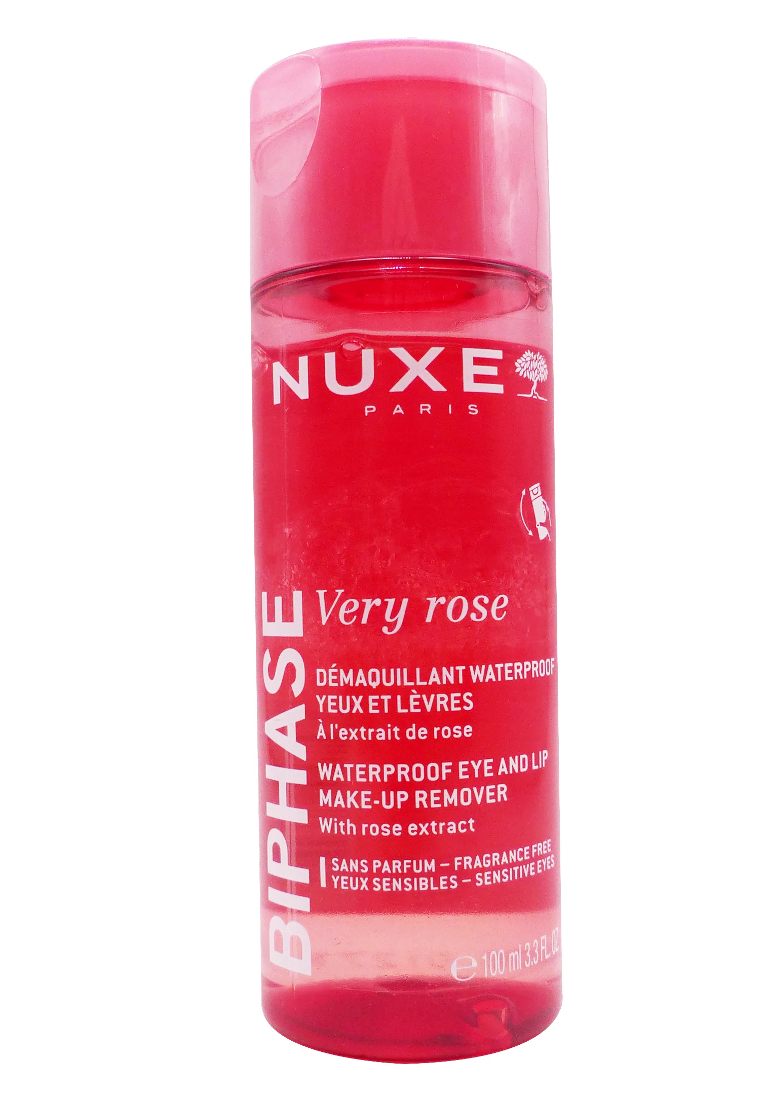 NUXE VERY ROSE DEMAQUILLANT WATERPROOF YEUX ET LEVRES 100ML 1 nuxe very rose biphase 100 ml