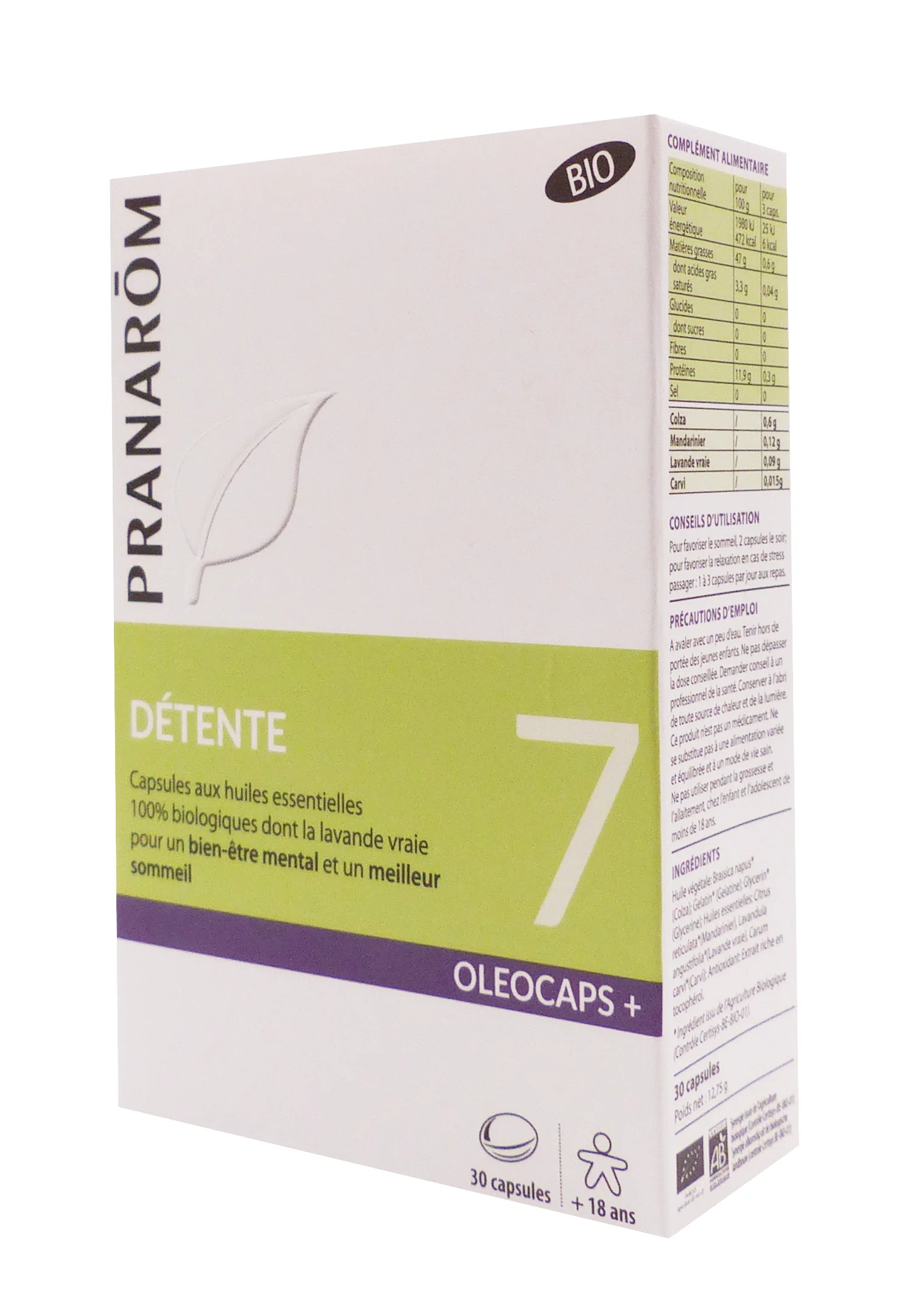 PRANAROM BIO OLEOCAPS 7 DETENTE 30 CAPSULES 1 pranarom détente