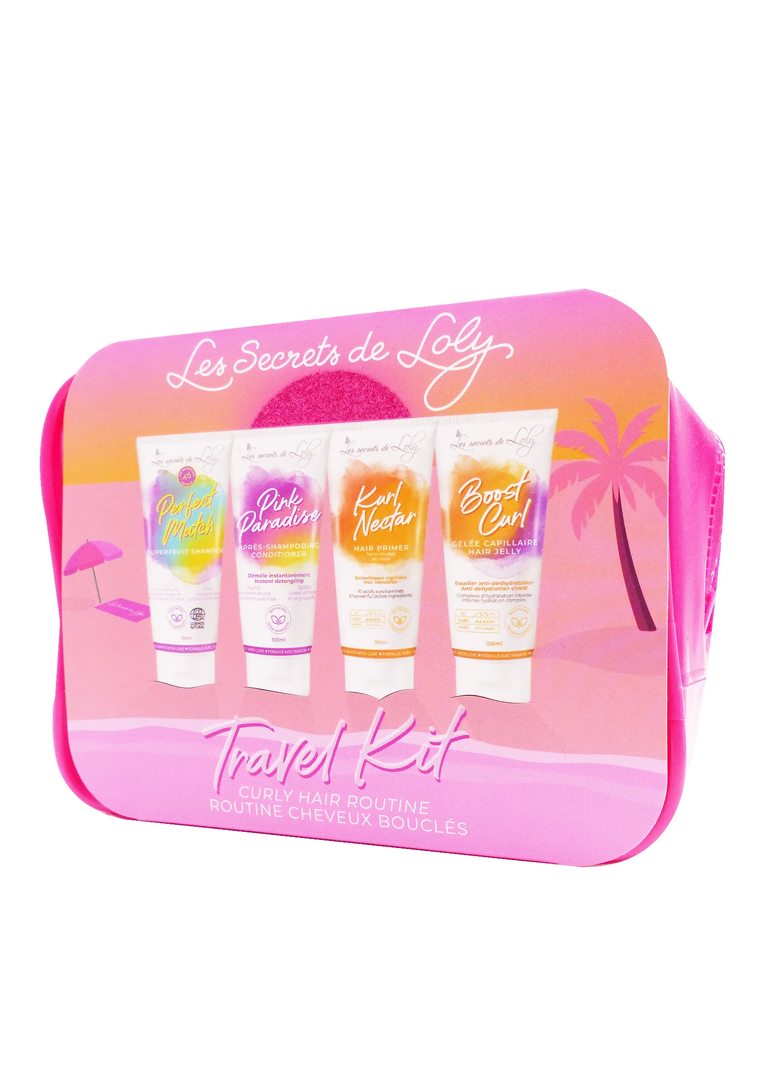 LES SECRETS DE LOLY TROUSSE DE VOYAGE ROUTINE CHEVEUX BOUCLES 1 travel kit secrets de loly