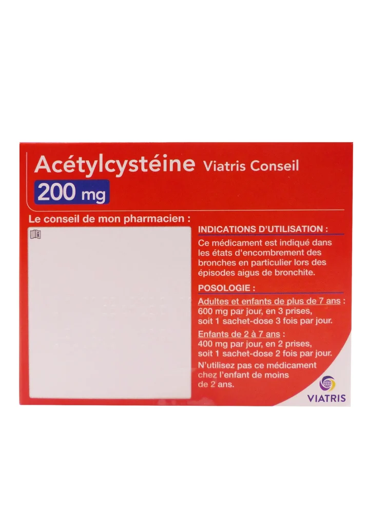 ACETYLCYSTEINE VIATRIS 200MG 20 SACHETS 3 acetylcysteine 400 dos