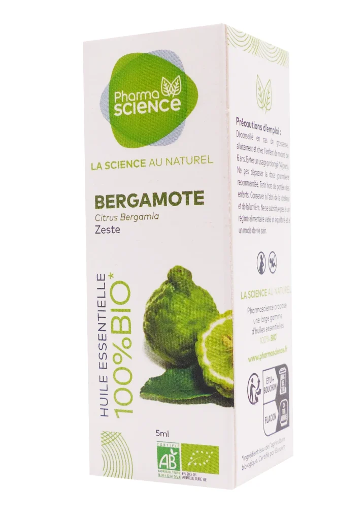 PHARMASCIENCE HUILE ESSENTIELLE BERGAMOTE BIO 5ML 2 bergamote huile essentielle