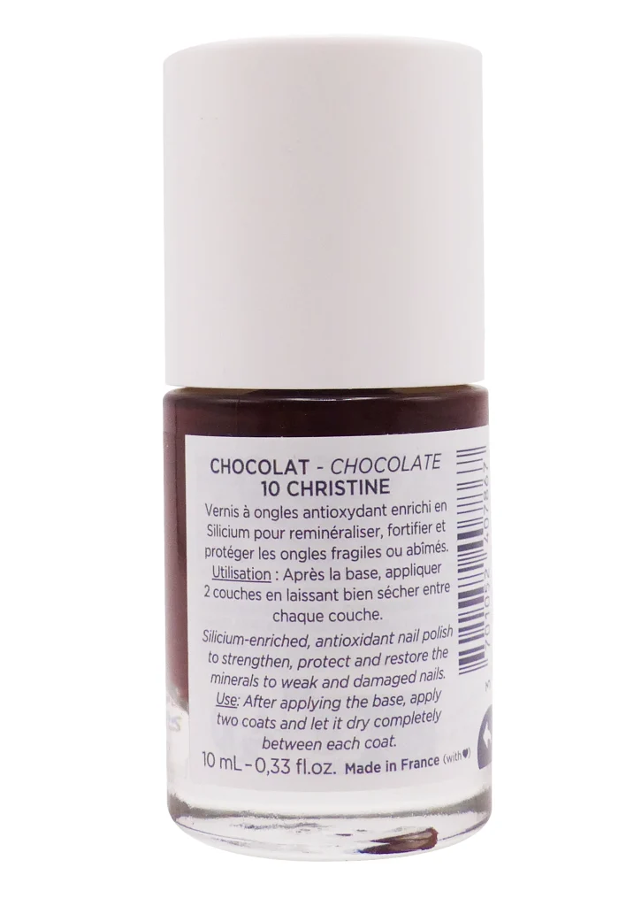 MEME VERNIS A ONGLES SILICIUM CHOCOLAT 10 CHRISTINE 10ML 3 dos chocolat vernis meme