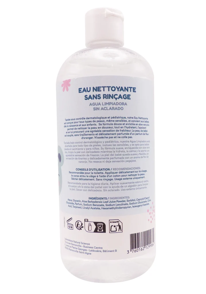 PHARMABABY EAU NETTOYANTE SANS RINCAGE 500ML 3 dos eau nettoyante bebe