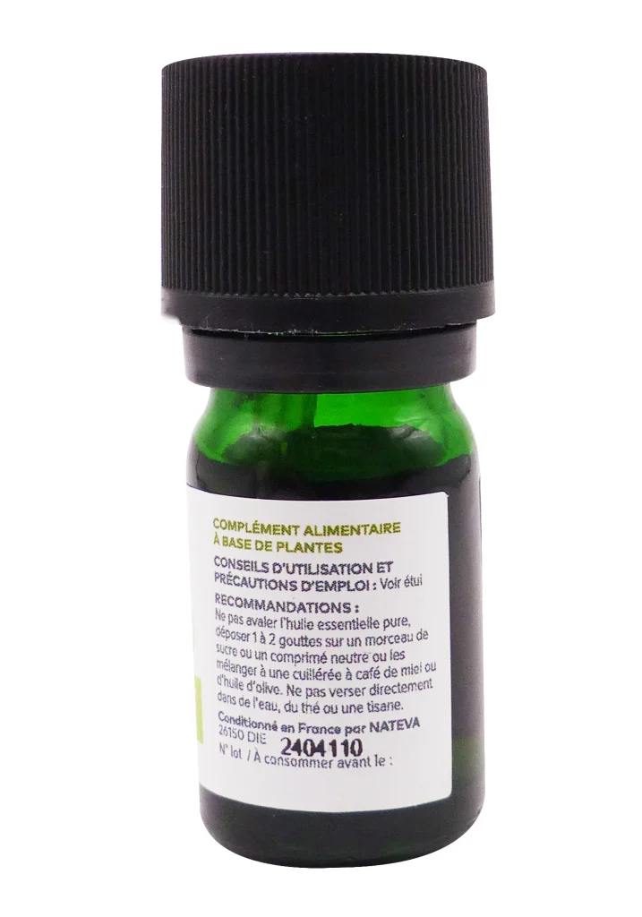 PHARMASCIENCE HUILE ESSENTIELLE BERGAMOTE BIO 5ML 4 dos flacon huile essentielle