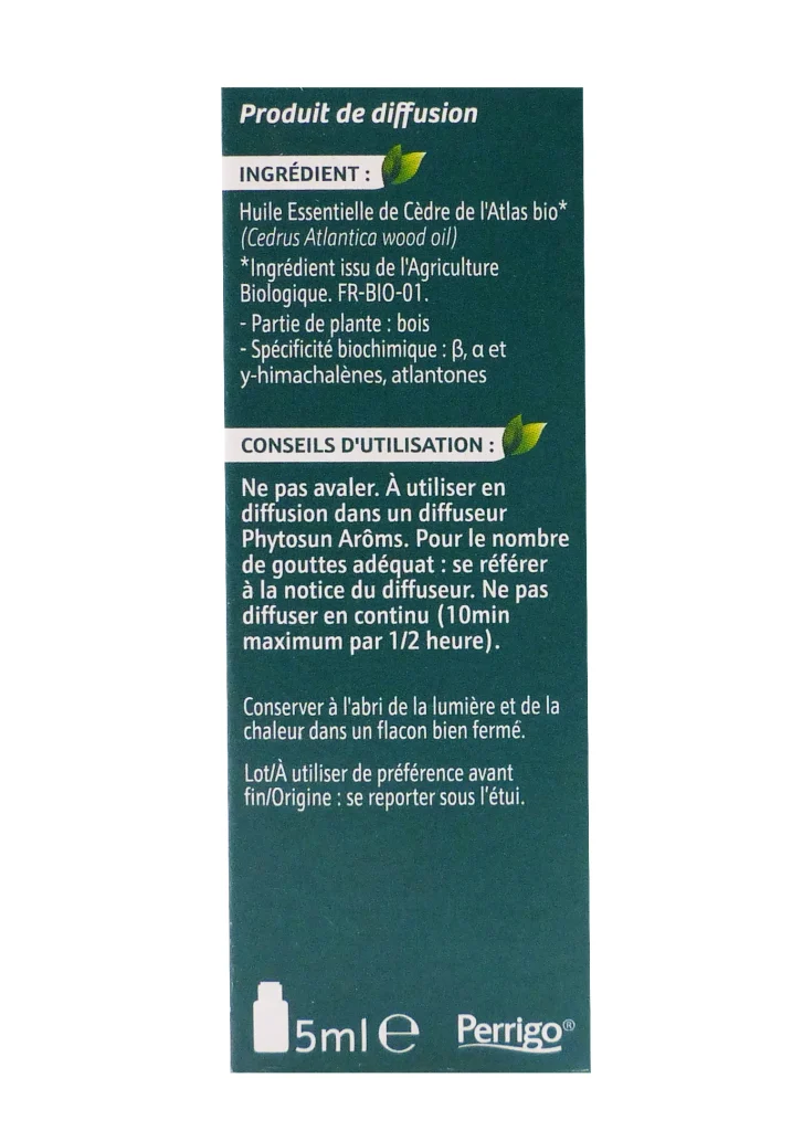 PHYTOSUN AROMS HUILE ESSENTIELLE CEDRE DE L'ATLAS 5ML 4 dos huile essentielle 1