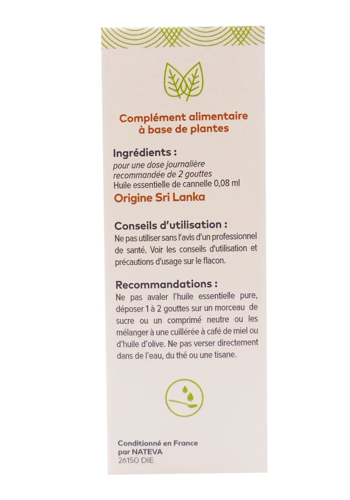 PHARMASCIENCE HUILE ESSENTIELLE CANNELLE ECORCE 5 ML 5 dos huile essentielle packaging