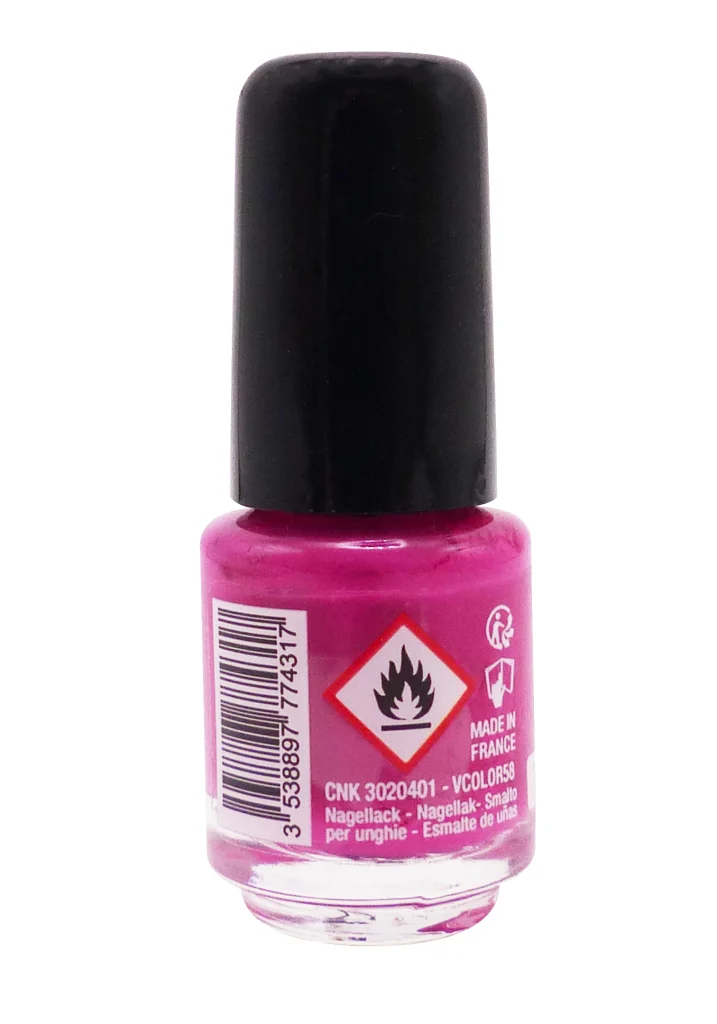 VITRY VERNIS A ONGLES MINI N°58 MELLE ROSE 4ML 3 dos rose barbie