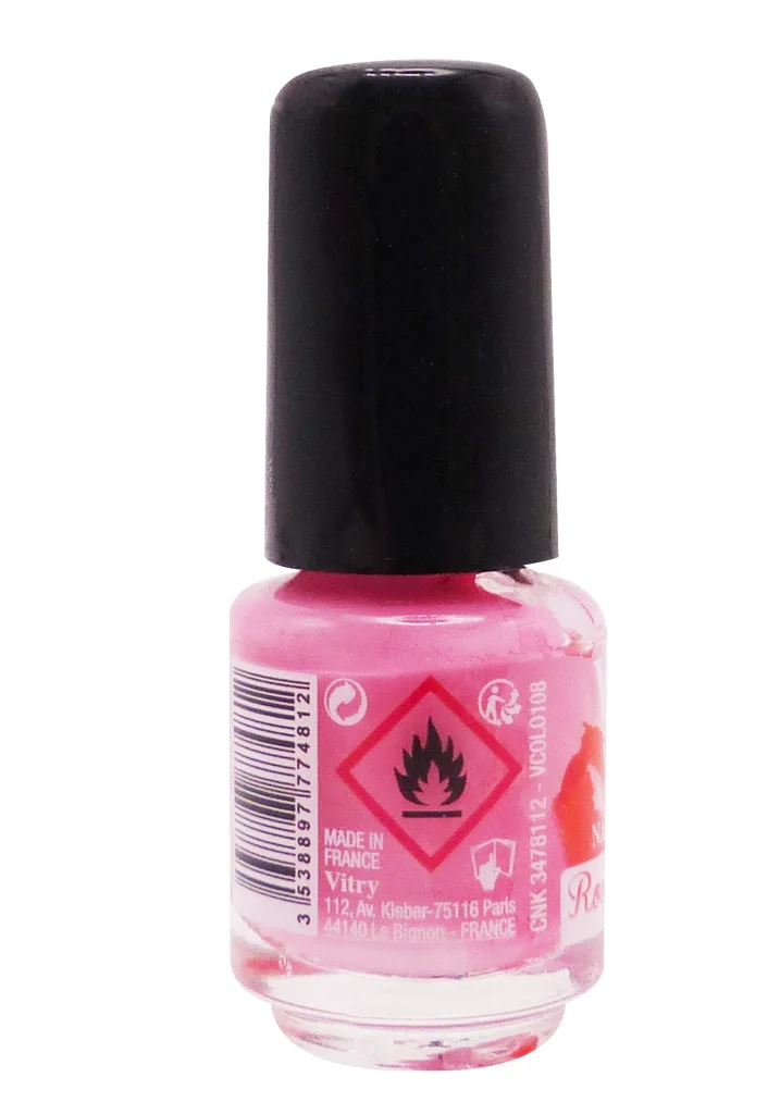 VITRY VERNIS A ONGLES MINI N°108 ROSE BONBON 4ML 3 dos rose bonbon