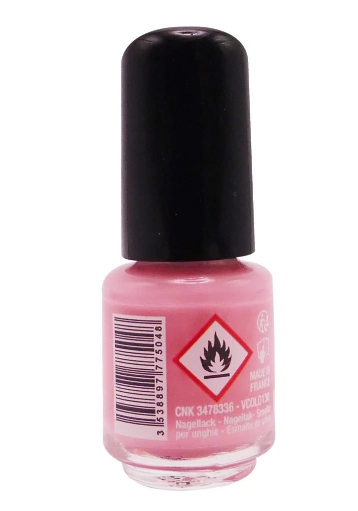 VITRY VERNIS A ONGLES MINI N°130 ROMANCE 4ML 3 dos rose vernis