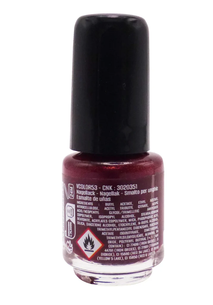 VITRY VERNIS A ONGLES MINI N°53 ECLAT VIOLINE 4ML 3 dos vernis