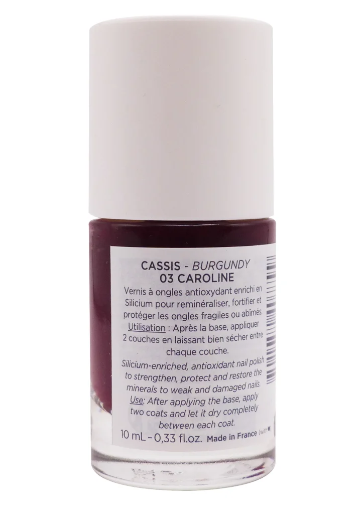MEME VERNIS A ONGLES SILICIUM CASSIS 03 CAROLINE 10ML 3 dos vernis cassis meme