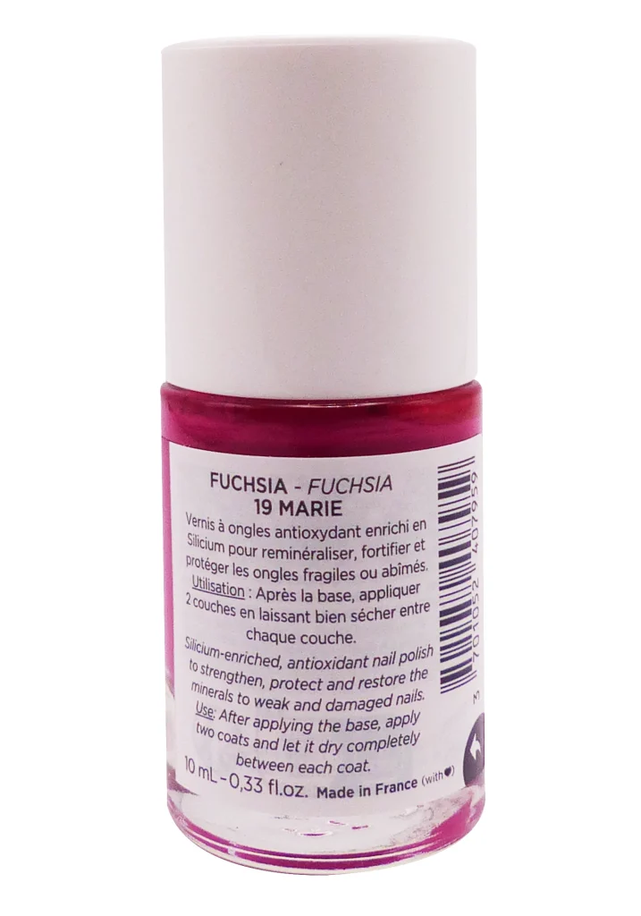 MEME VERNIS A ONGLES SILICIUM FUCHSIA 19 MARIE 10ML 3 dos vernis fushia