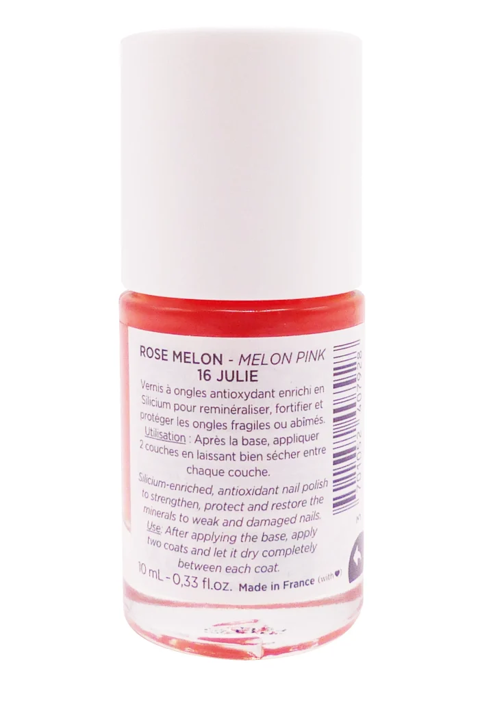 MEME VERNIS A ONGLES SILICIUM ROSE MELON 16 JULIE 10ML 3 dos vernis meme rose melon