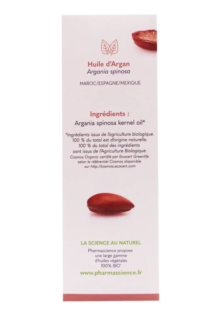 PRANAROM HUILE VEGETALE ARGAN 50ML 5 huile dargan dos