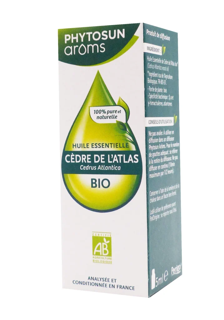 PHYTOSUN AROMS HUILE ESSENTIELLE CEDRE DE L'ATLAS 5ML 2 phytosun aroms huile essentielle de cedre de latlas bio 5 ml