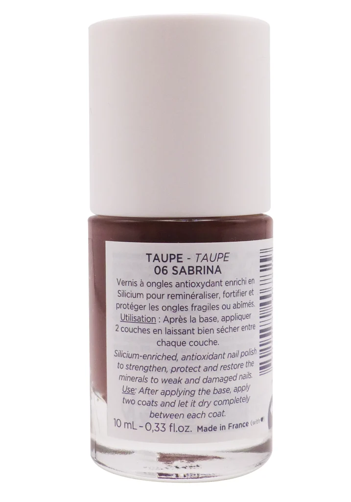 MEME VERNIS A ONGLES SILICIUM TAUPE 06 SABRINA 10ML 3 vernis taupe dos
