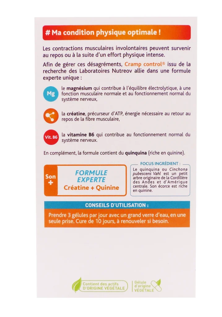 NUTREOV CRAMP CONTROL 30 GELULES 3 dos cramp control