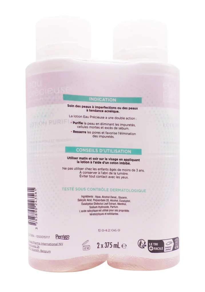 EAU PRECIEUSE LOTION PURIFIANTE LOT DE 2X375 ML 3 dos eau precieuse lot