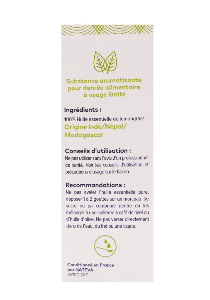 PHARMASCIENCE HUILE ESSENTIELLE LEMONGRASS 10 ML 4 dos huile essentielle 3