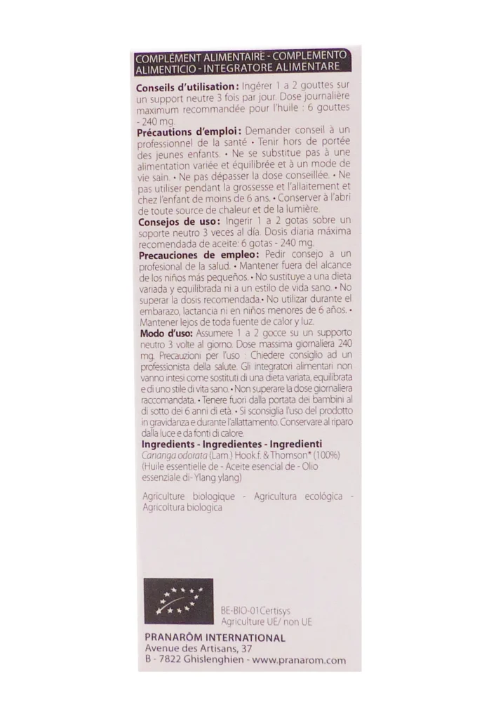 PRANAROM YLANG-YLANG TOTUM BIO 5ML 4 dos huile essentielle 4