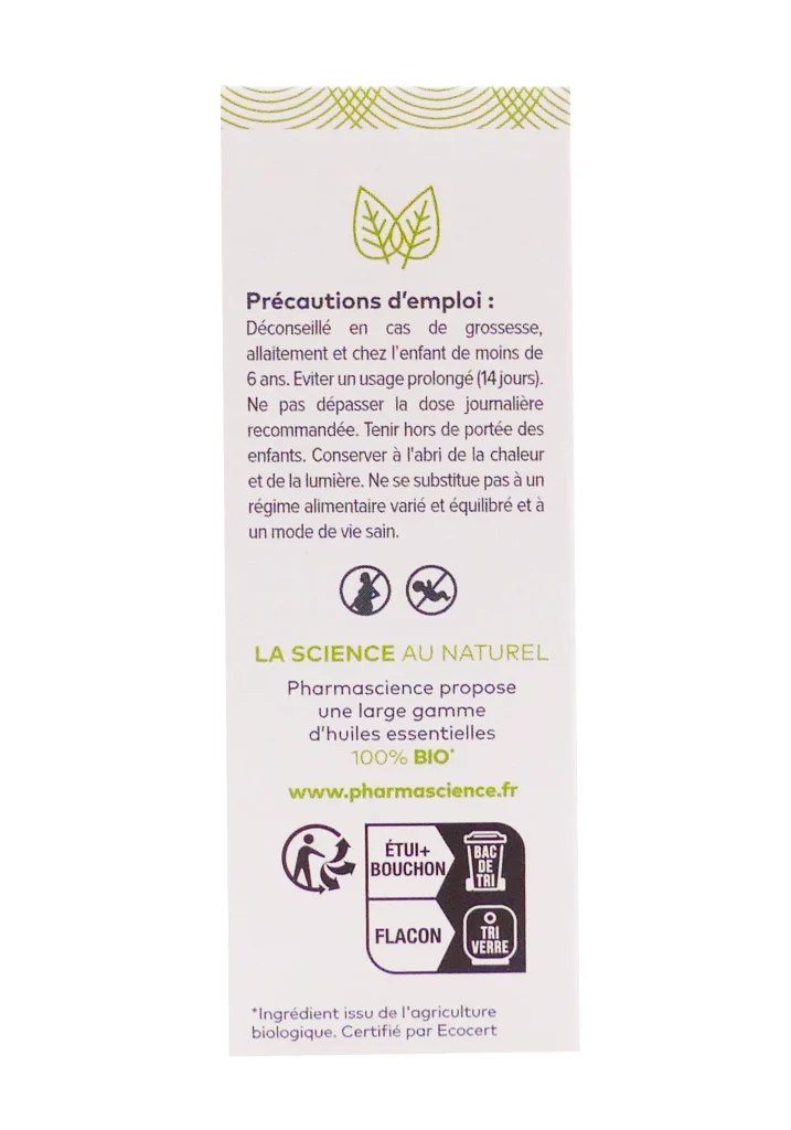PHARMASCIENCE HUILE ESSENTIELLE GENEVRIER 5 ML 4 dos huile essentielle packaging 1