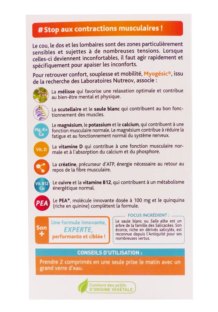 NUTREOV MYOGESIC 30 COMPRIMES 3 dos myogesic