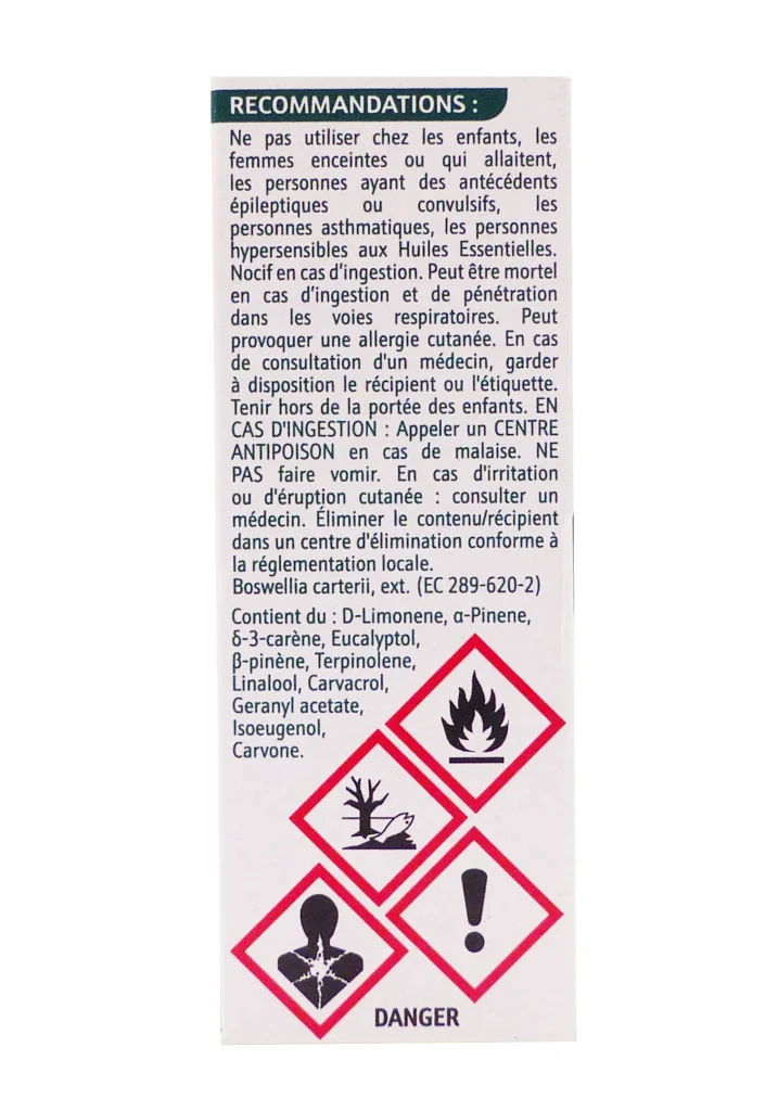 PHYTOSUN HUILE ESSENTILLE ENCENS OLIBAN BIO 5ML 4 dos phytosun