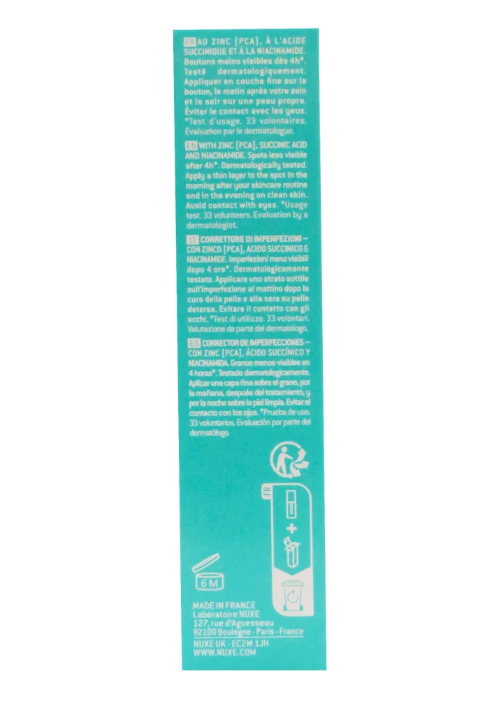 NUXE ZINC POWER STOP BOUTONS 10ML 4 dos zinc nuxe