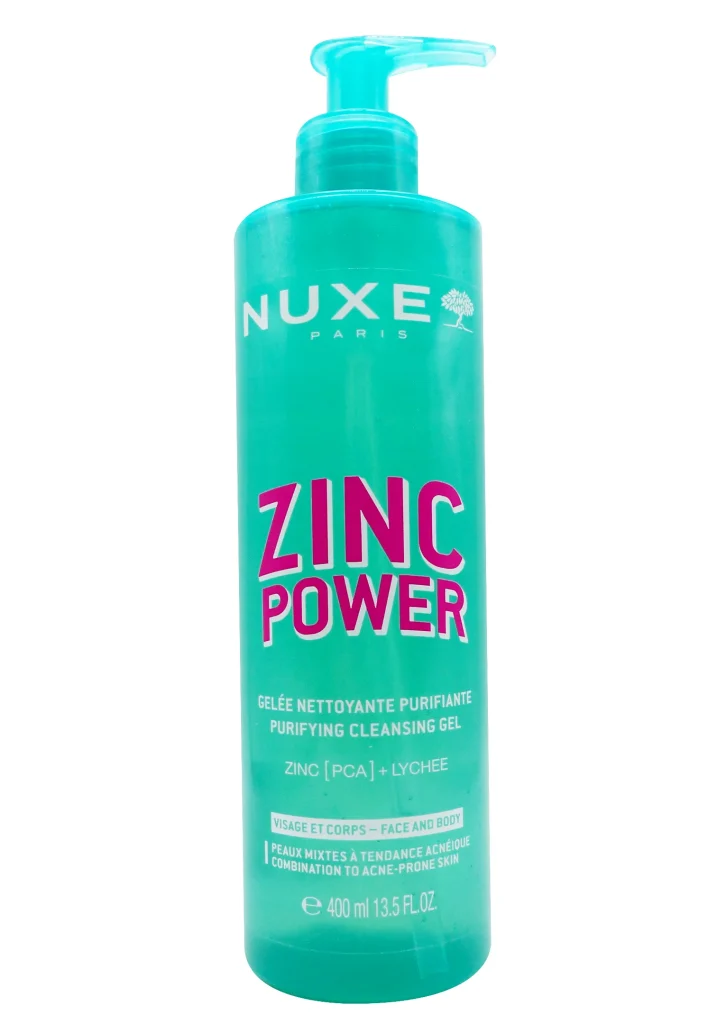 NUXE ZINC POWER GELEE NETTOYANTE PURIFIANTE 400ML 2 nuxe zinc power gelee nettoyante 400 ml