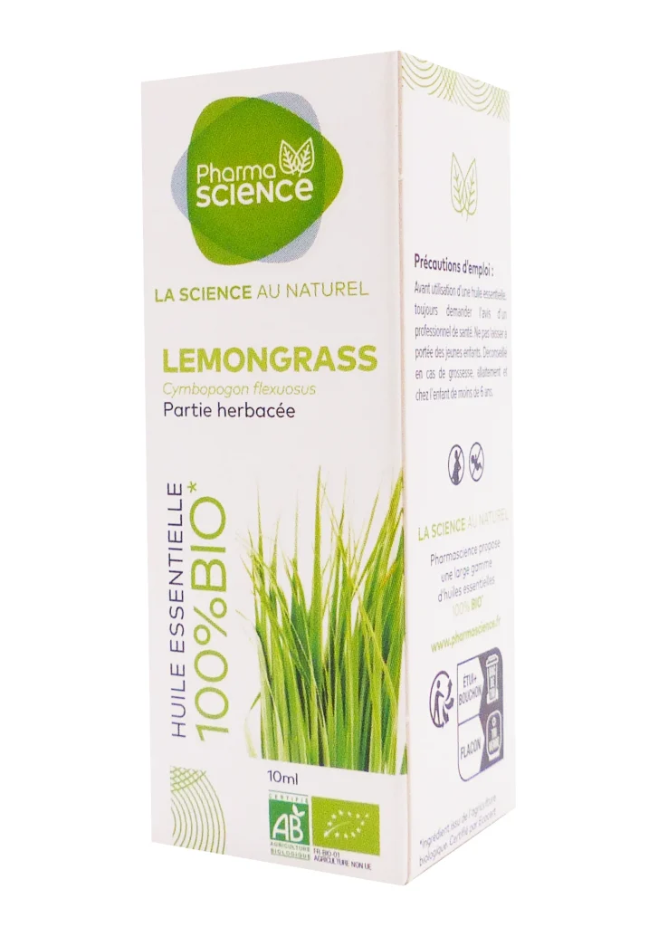 PHARMASCIENCE HUILE ESSENTIELLE LEMONGRASS 10 ML 2 pharmascience lemongrass