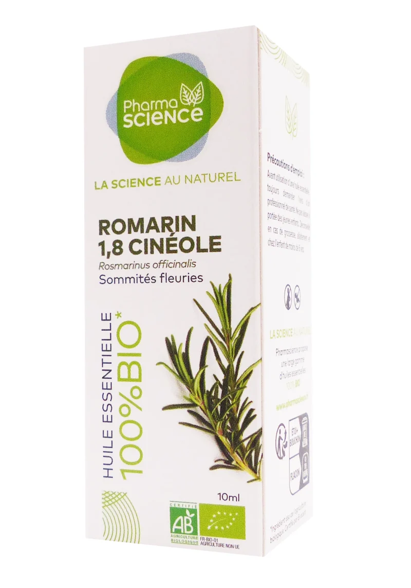 pharmascience romarin 1,8 cinéole bio huile essentielle 10 ml