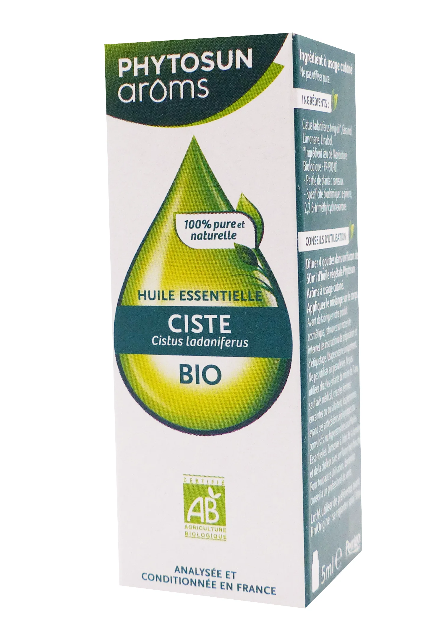 PHYTOSUN HUILE ESSENTIELLE DE CISTE BIO 5ML 1 phytosun aroms ciste bio