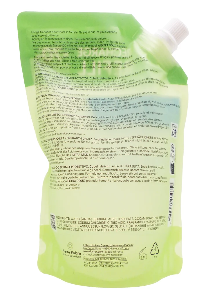 DUCRAY RECHARGE EXTRA DOUX 400 ML 3 recharge ducray dos