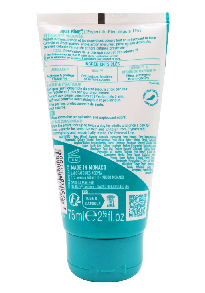 AKILEINE CREME ANTI-TRANSPIRANTE 75ML 3 akileine dos