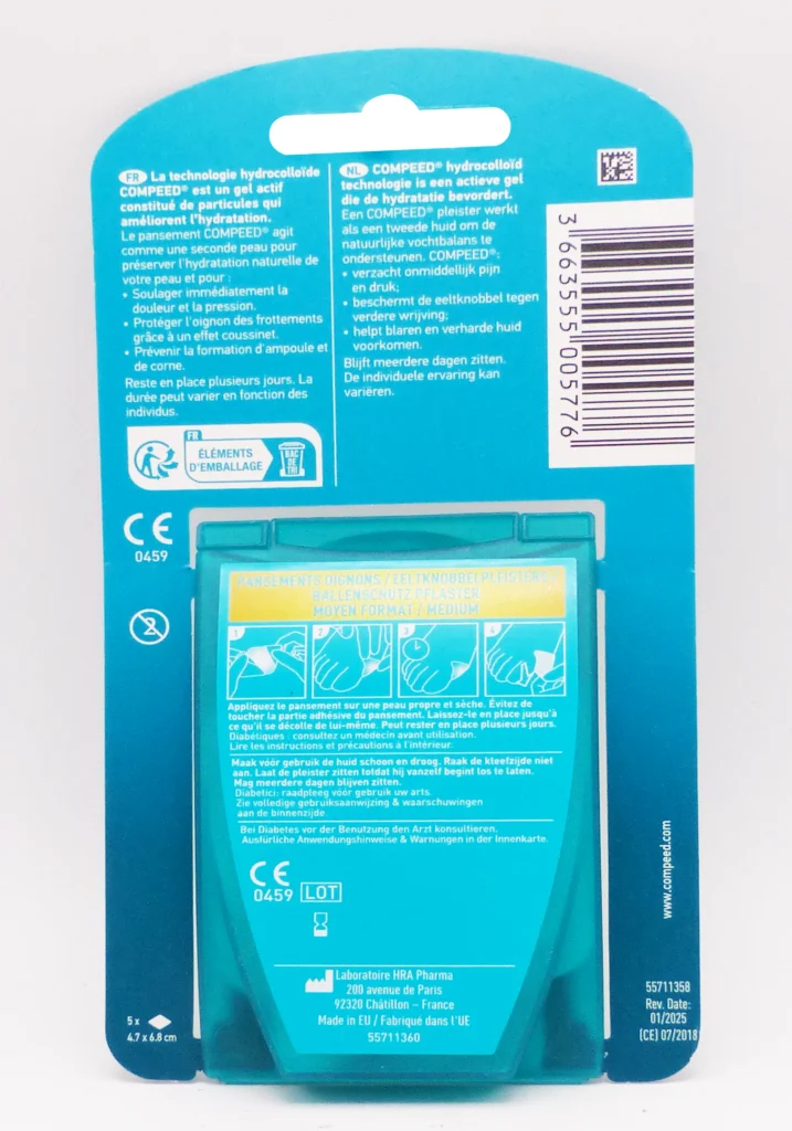 COMPEED 5 PANSEMENTS OIGNONS MOYEN FORMAT MEDIUM 3 compeed dos 717x1024 1