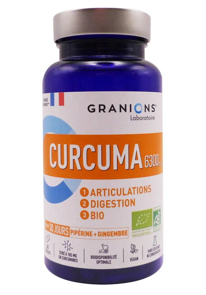 GRANIONS CURCUMA 6300 MG BIO 60 GELULES 2 curcuma granion 60 gelules